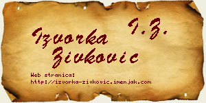 Izvorka Živković vizit kartica